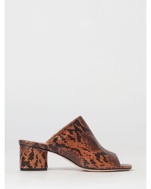 Vic Matié Brown Vic MatiÉ Python Print Leather Mules