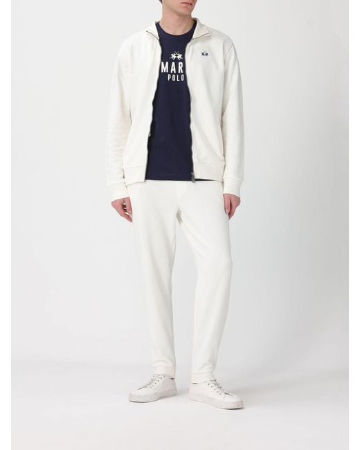 La Martina White Cotton Jogging Trousers for men