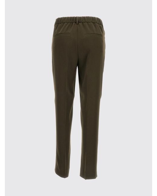 Alberto Biani Green Slim Fit Crêpe Chino Trousers With Side Zip