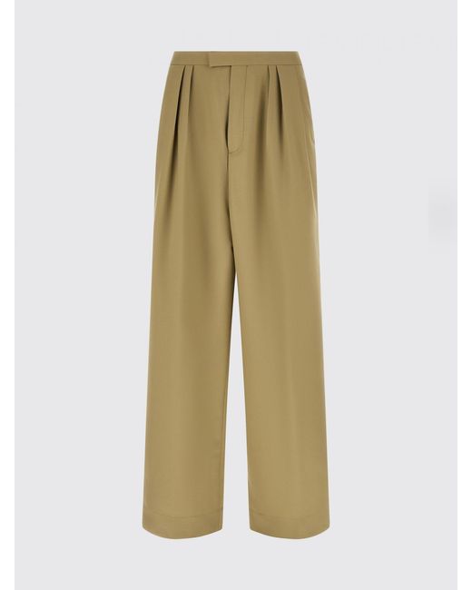 Dries Van Noten Green Wool And Mohair Wide Leg Trousers for men