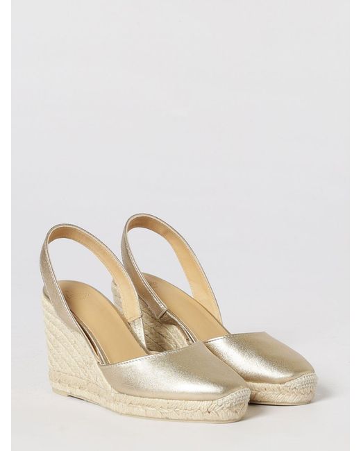 Castaner Natural Carissa Laminated Leather Espadrilles