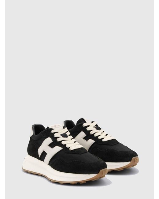 Hogan Black Suede And Nylon Sneakers
