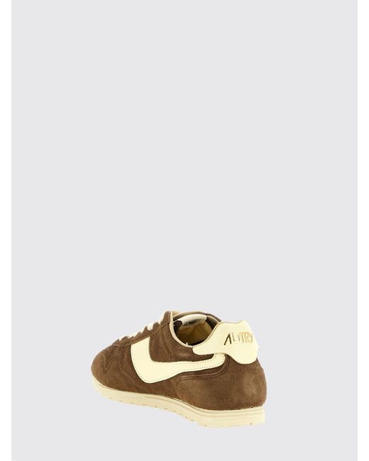 Autry Brown Windspin Low Top Leather And Nylon Sneakers With Suede Inserts for men