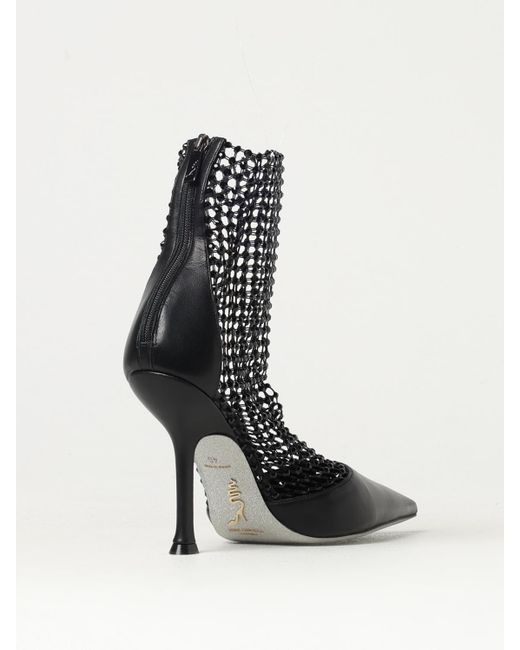 Rene Caovilla Black High-Heeled Ankle Boots
