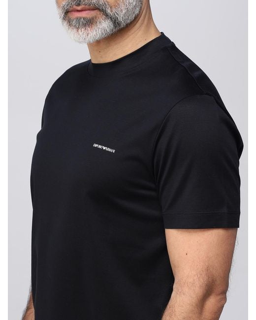 Emporio Armani Black Cotton T-shirt for men