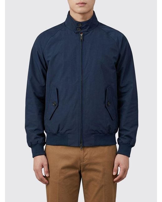 Baracuta Blue Cotton Blend Bomber Jacket for men