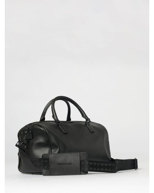 Sprayground Black Faux Leather Duffle Bag With Embossed Logo for men
