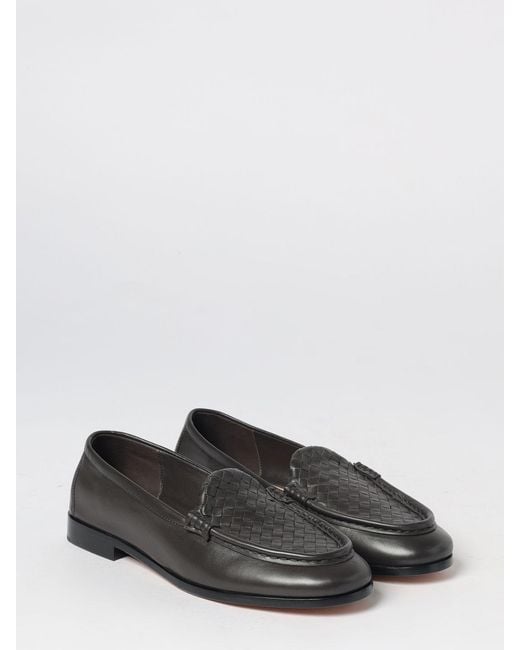 Bottega Veneta White Silenzio Intrecciato Lambskin Leather Loafers for men