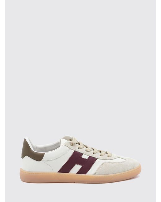 Hogan White Cool Leather And Suede Sneakers With Side H Logo