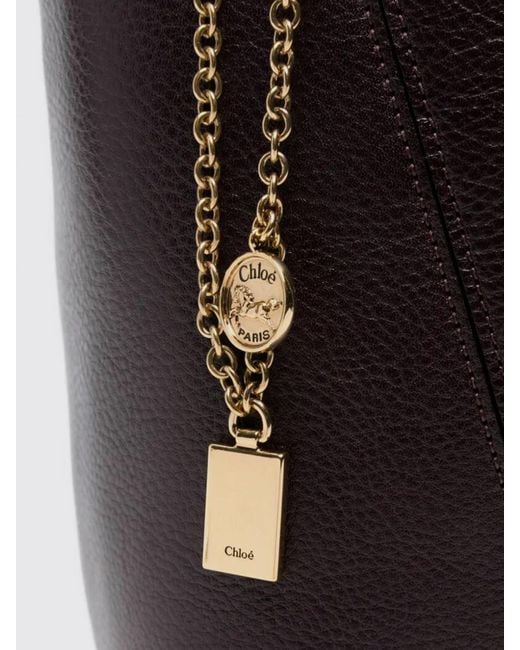 Chloé Black Chlo&Eacute Spin Tasche Aus Genarbtem Leder