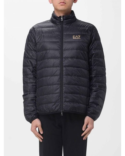 EA7 Blue Light Nylon Down Jacket With Logo for men