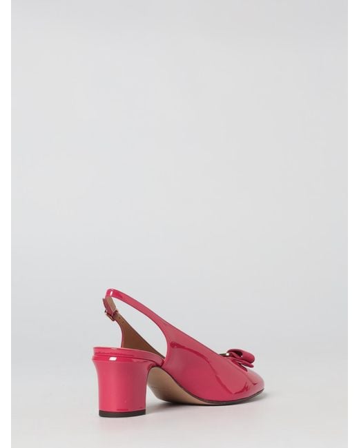Ferragamo Pink Vara Patent Leather Slingbacks