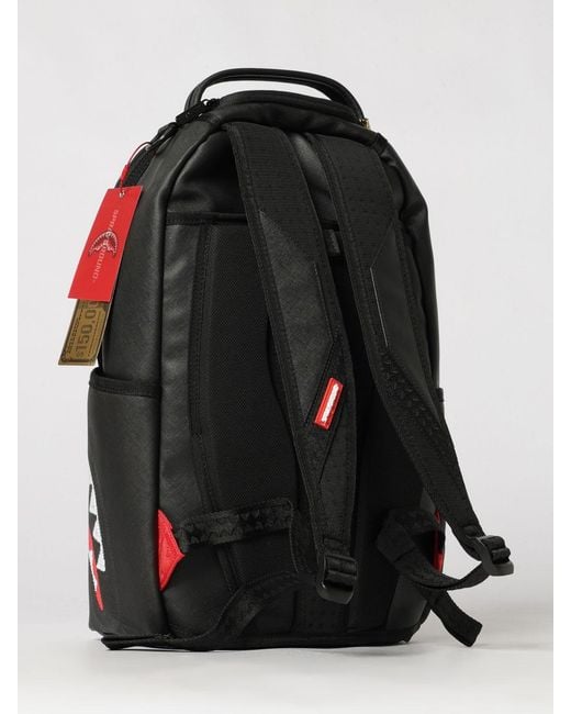 Sprayground Black Pvc Backpack With Shark Logo Print And Laptop Pocket for men