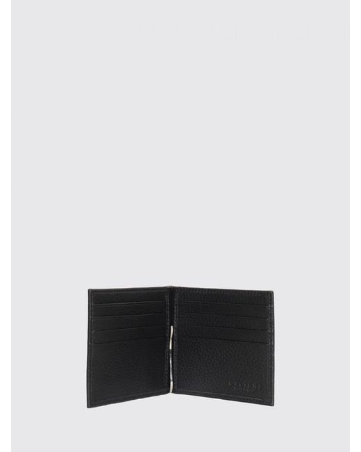 Orciani Gray Micron Hammered Leather Wallet for men