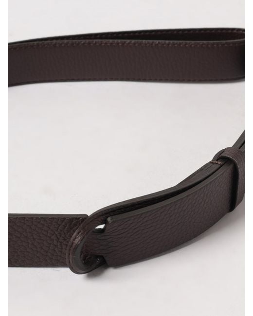 Orciani White Nobuckle Hammered Leather Belt for men