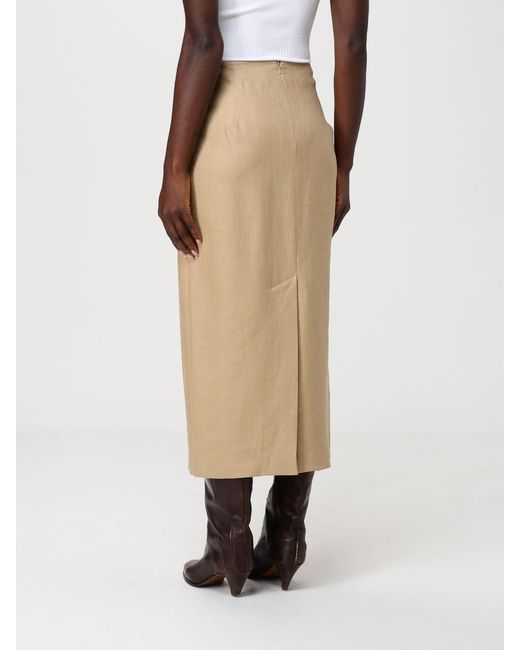 Max Mara Natural Linen Midi Skirt