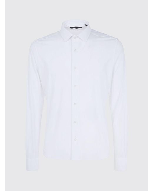 Rrd White Slim Fit Technical Polyamide Long-Sleeved Shirt for men