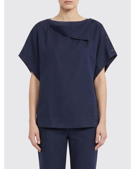 Soeur Blue Cotton And Linen T-Shirt