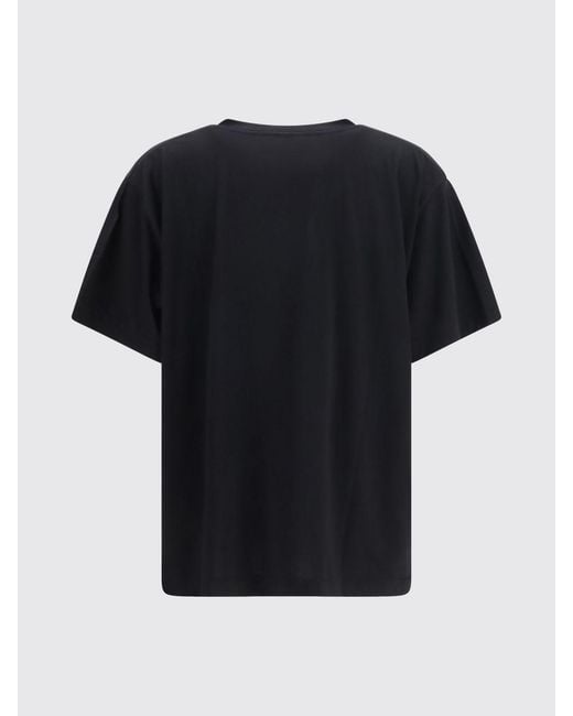 Khaite Black Basic V-Neck Cotton T-Shirts