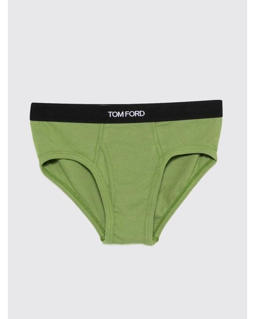 Tom Ford Green Stretch Cotton Briefs for men