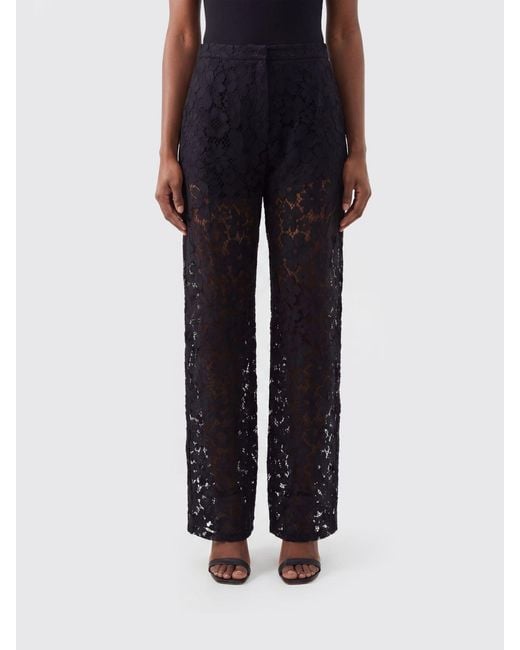 Fendi Black High-Waisted Straight-Leg Lace Palazzo Pants