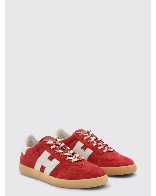 Hogan Red Cool Embossed Suede Sneakers