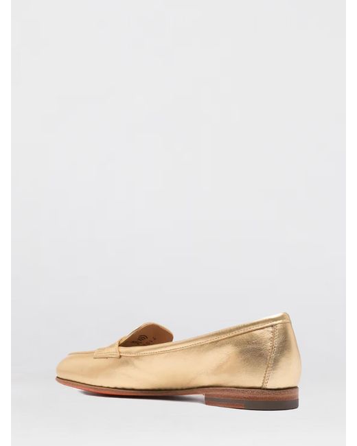 Santoni Natural Laminated Leather Loafers