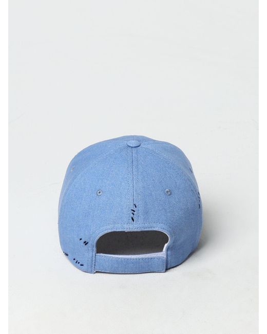 Cappello in denim con logo ricamato di Marni in Blue da Uomo