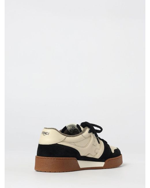 Fendi White Match Leather Sneakers for men