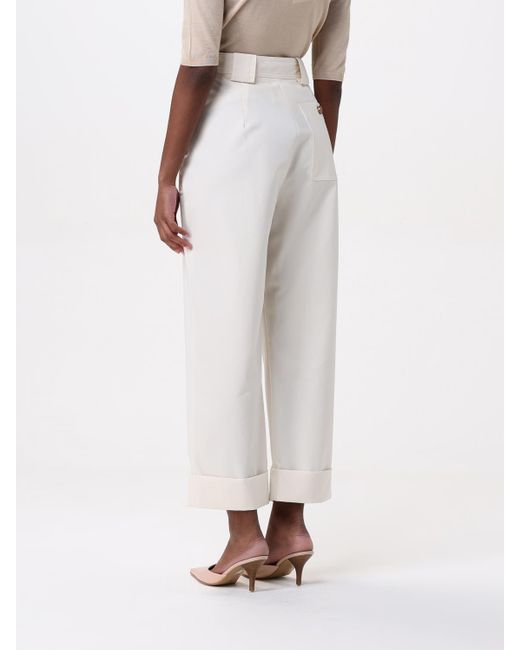 Max Mara White Wide Leg Culottes Cuffed Hems