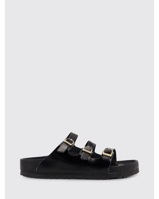 Birkenstock Black Florida Fresh Brushed Leather Sandals