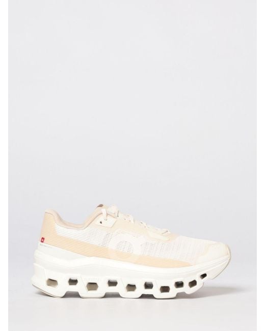 On Shoes Natural Cloudmonster Void On Mesh Sneakers