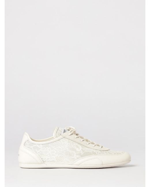 Jimmy Choo Natural Sunny Leather And Lace Sneakers