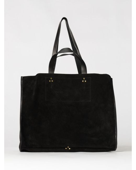 Jérôme Dreyfuss Black Leon Large Suede Calfskin Tote Bag With Pouch