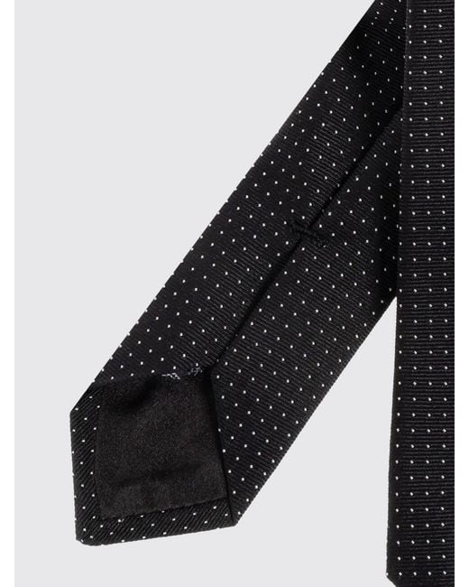 Giorgio Armani Black Polka Dot Silk Tie for men
