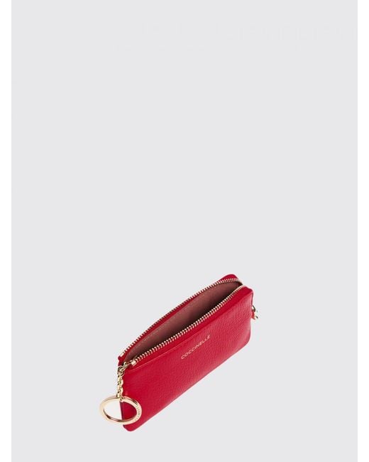 Coccinelle Red C-Me Softy Grained Leather Coin Purse With Keychain