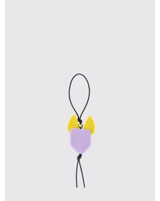 Loewe White Felt Cat Keychain