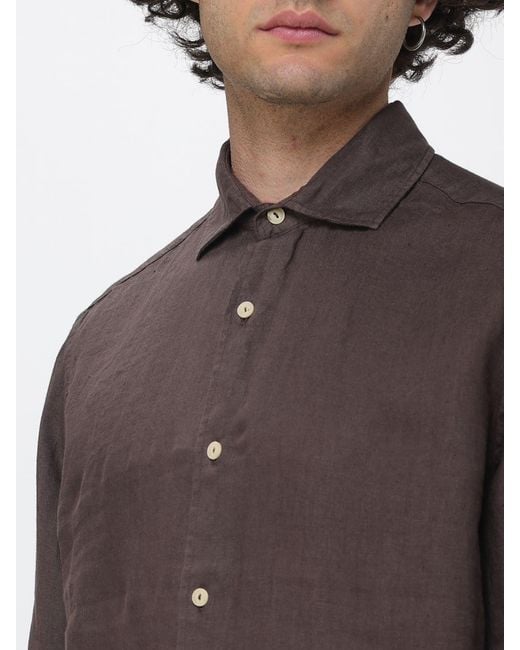 Mc2 Saint Barth Brown Linen Shirt for men