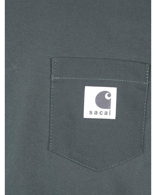 SACAI X CARHARTT WIP Blue T-Shirt for men