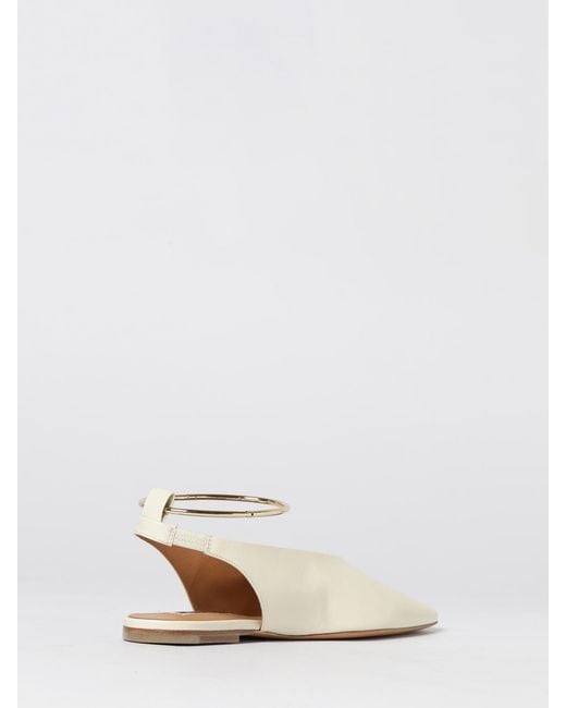 Jil Sander Natural Brushed Leather Ballerinas