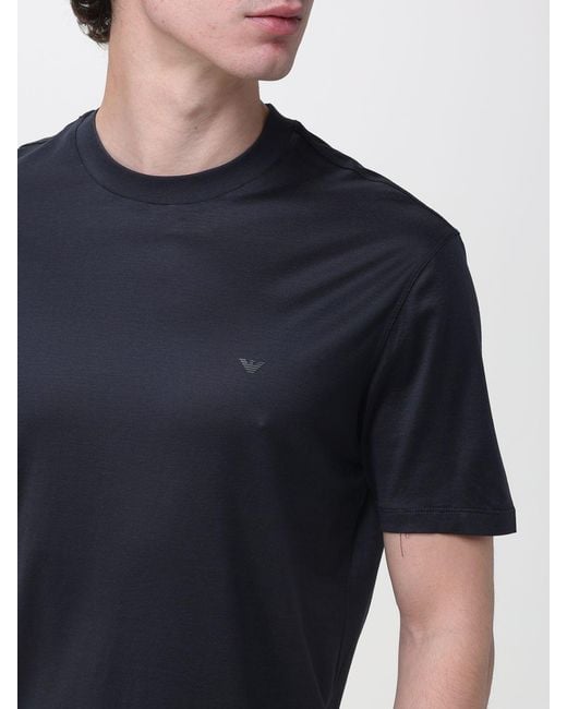 Emporio Armani Blue Basic Cotton Blend T-Shirt for men