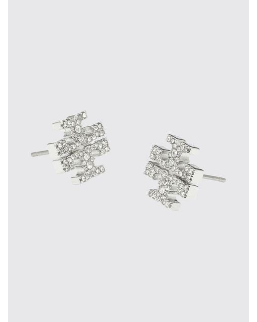 Tory Burch Metallic Icon Pavé-Kristall-Ohrstecker Aus Messing Mit Double T-Logo