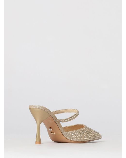 Twentyfourhaitch Natural Mango Glitter And Rhinestone Mules
