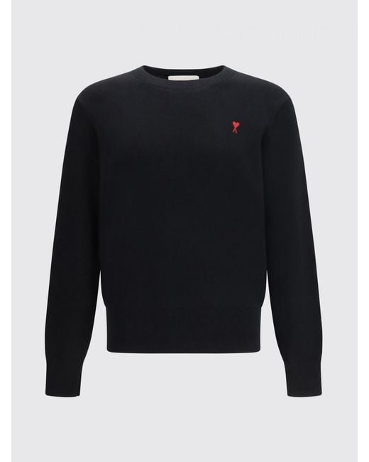 AMI Wollpullover Mit Rundhalsausschnitt Und Logo in Black für Herren