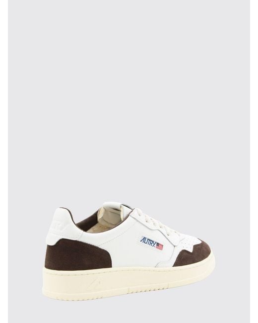 Autry White Medalist Low Two-Tone Calfskin And Suede Trainers for men