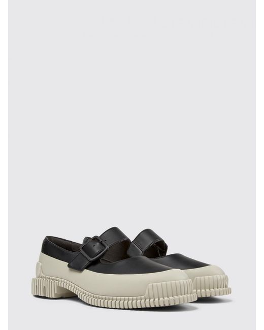 Camper White Pix Leather Loafers