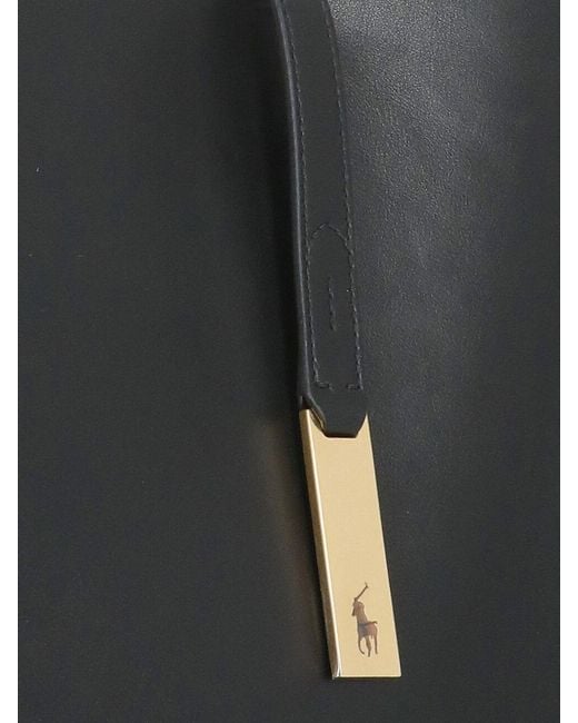 Polo Ralph Lauren Black Leather Hobo Bag