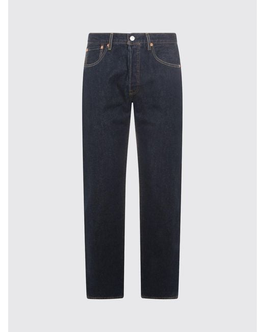 Levi's Blue 501 Straight Cotton Denim Jeans for men