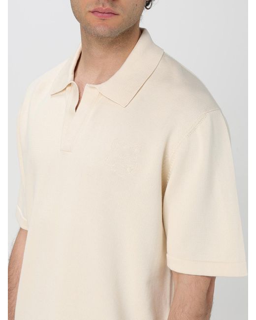 Maison Kitsuné White Knitted Polo Shirt Casual Top for men