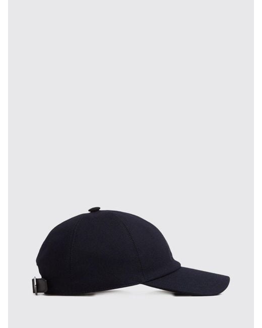Brioni Blue Cotton Baseball Cap With Tone-On-Tone Logo And Adjustable Strap for men